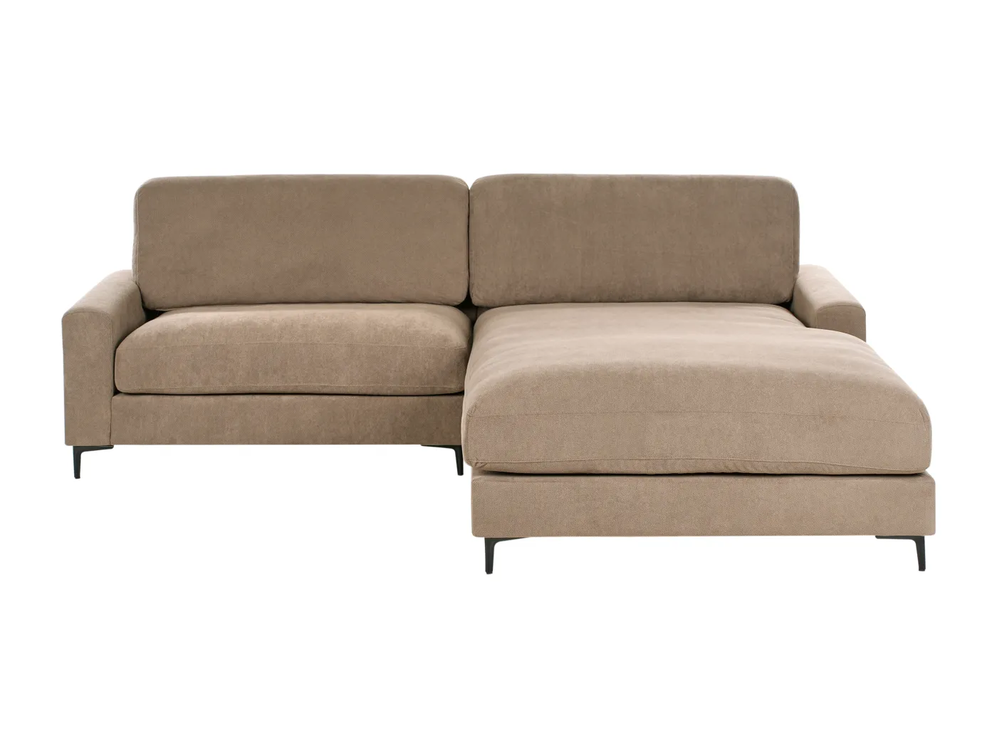 Sofa Stoff braun linksseitig für 3 Personen L-Form modern Maloy