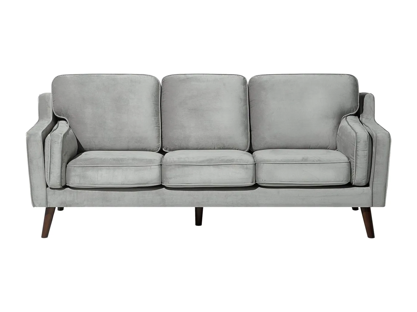 Sofa LOKKA Samtstoff Hellgrau 3-Sitzer