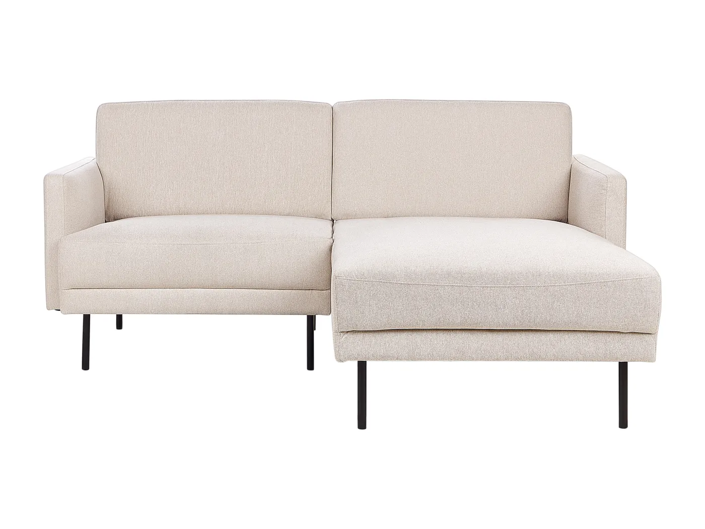 2-Sitzer Ecksofa mit hohen Metallbeinen beige linksseitig Glamour Modern Breda
