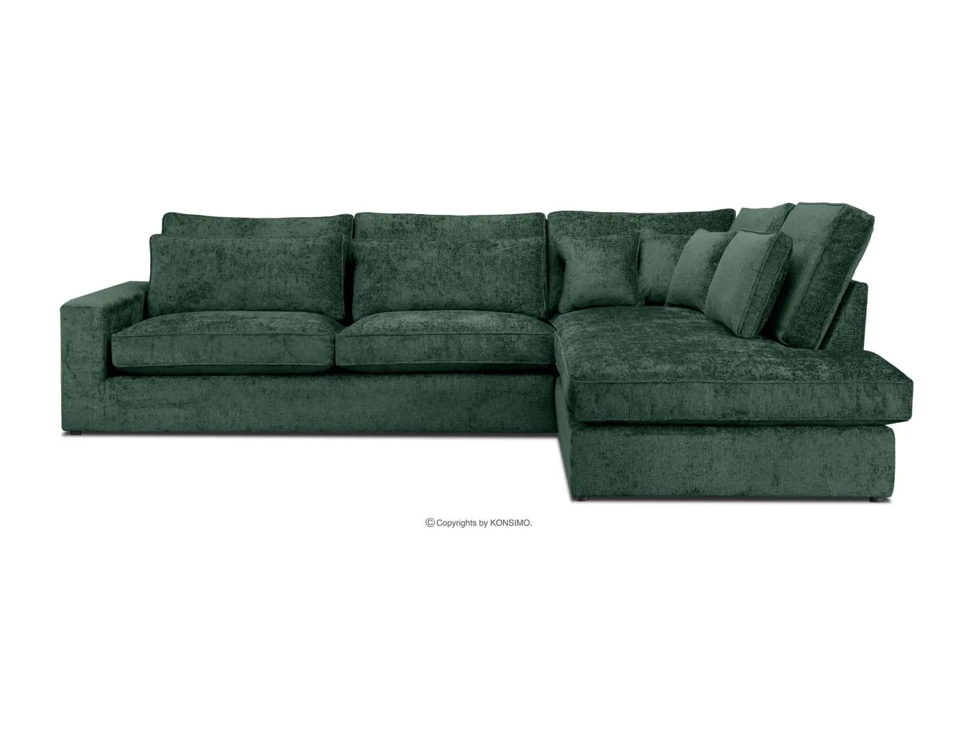 Gemütliches Ecksofa 4/5 Sitzer links mit Chenillebezug - grün - IMPERA