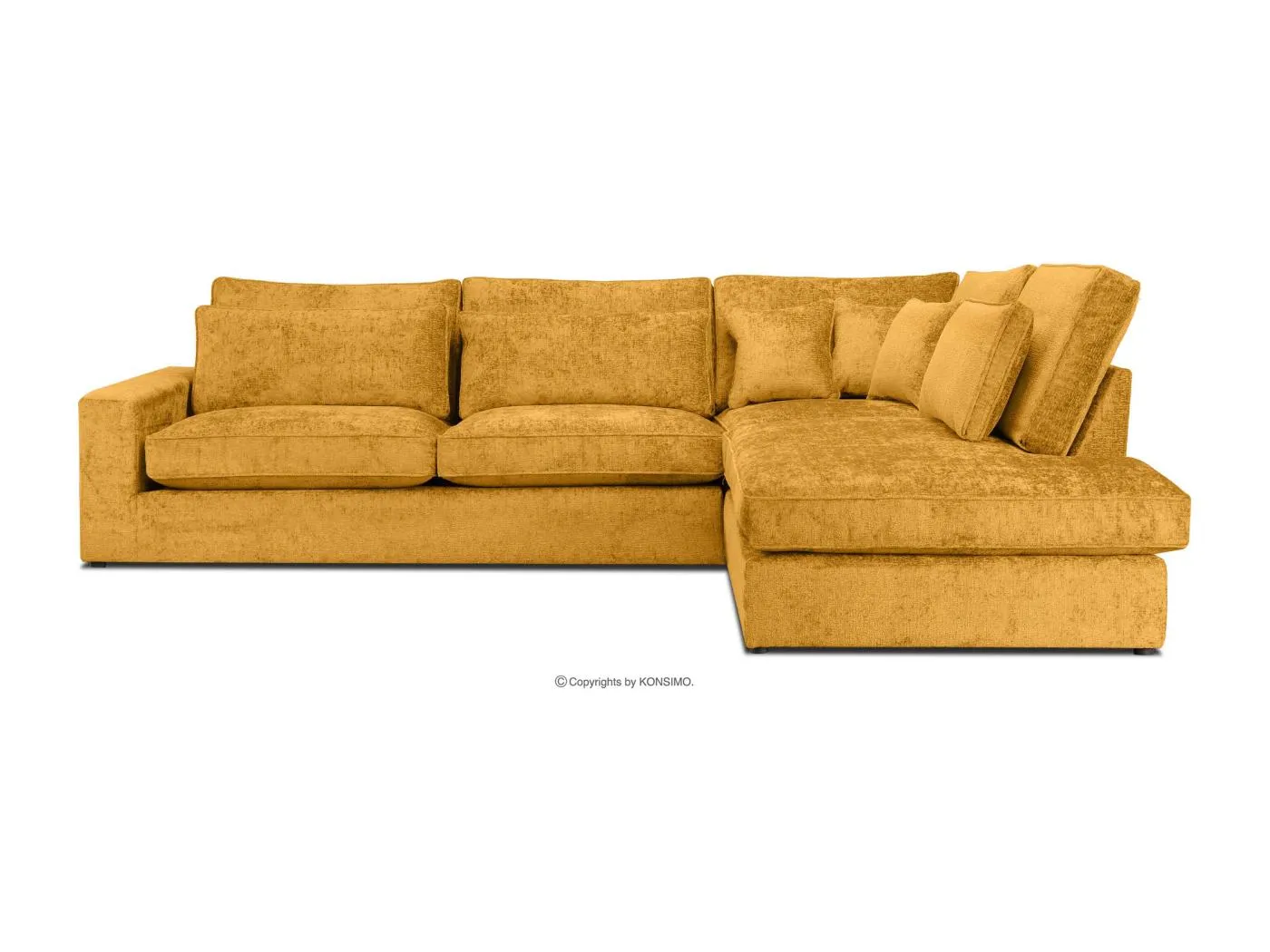 Gemütliches Ecksofa 4/5 Sitzer links mit Chenillebezug - gelb - IMPERA