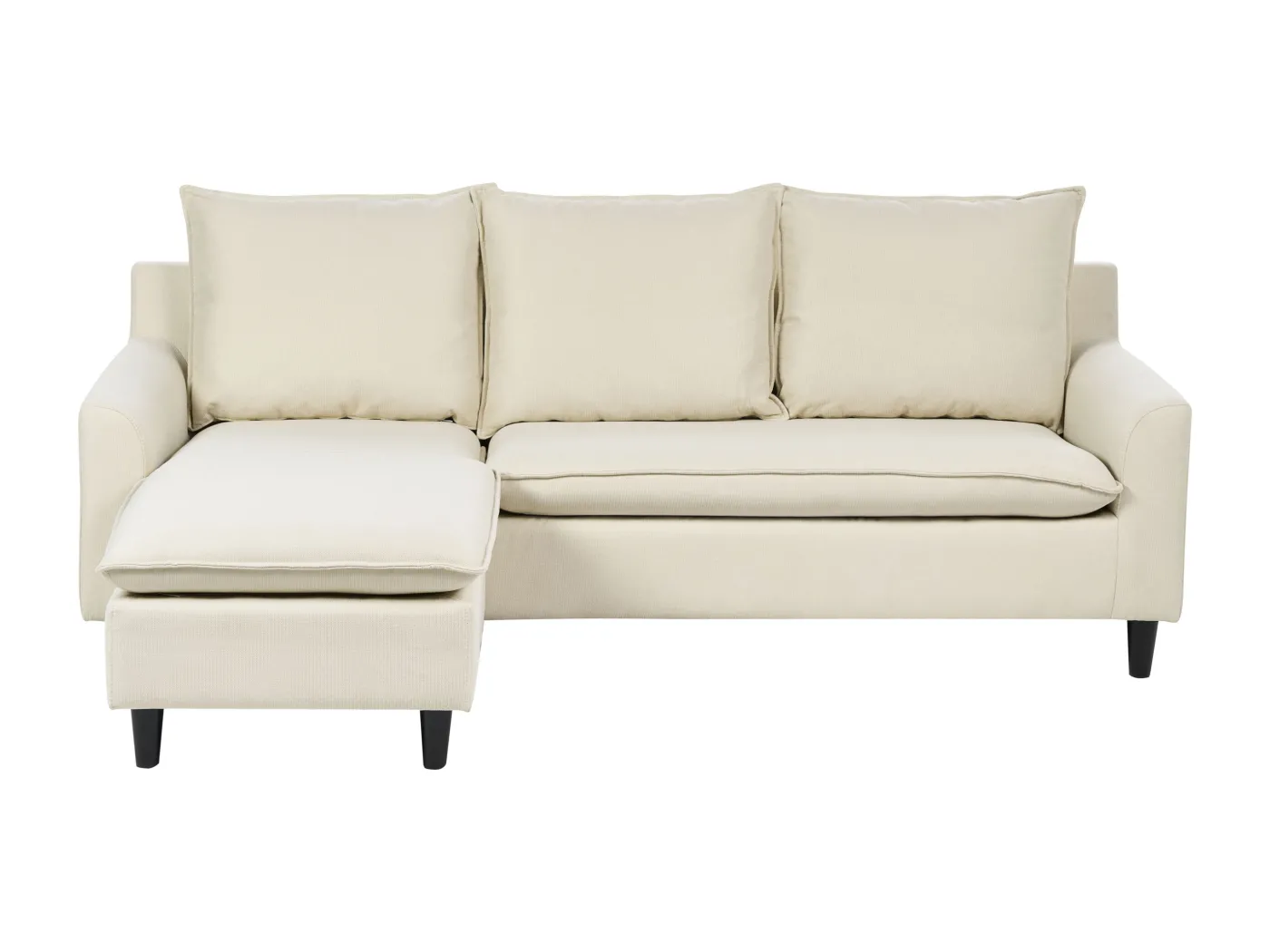 Trendy Ecksofa mit bewegbarer Ottomane Polsterbezug beige rechtsseitig Elvenes