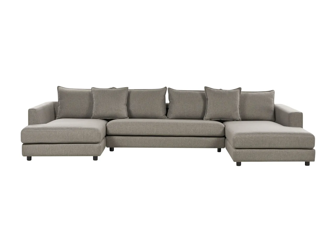 Wohnlandschaft Sofa Stoff beige taupe 5-Sitzer U-Form modern gepolstert Lilviken