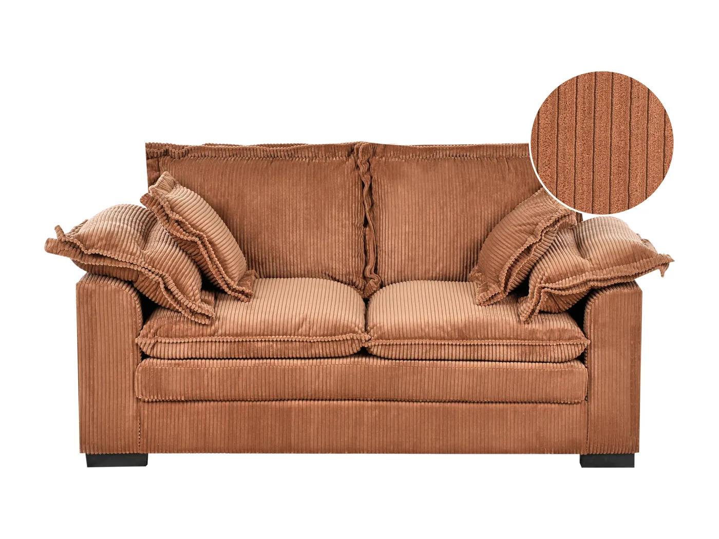 Sofa TIRRO Cord Braun 2-Sitzer