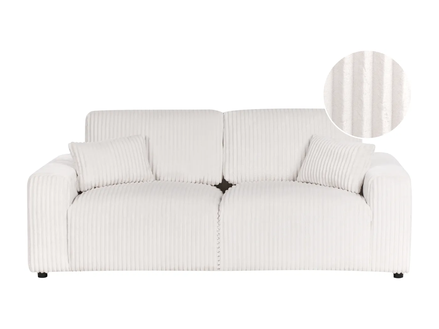 Sofa Jumbo Cord 3-Sitzer Bequemes Wohnzimmer Modern Cremefarbe Sandora