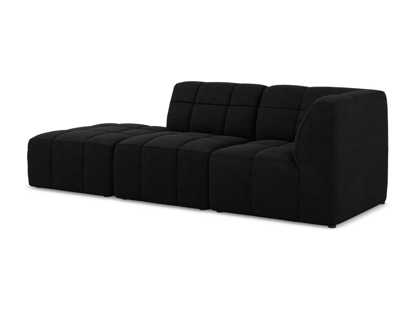 3-Sitzer Modulares Ecksofa - Ecke Links - Bouclé - Schwarz - ALOHA