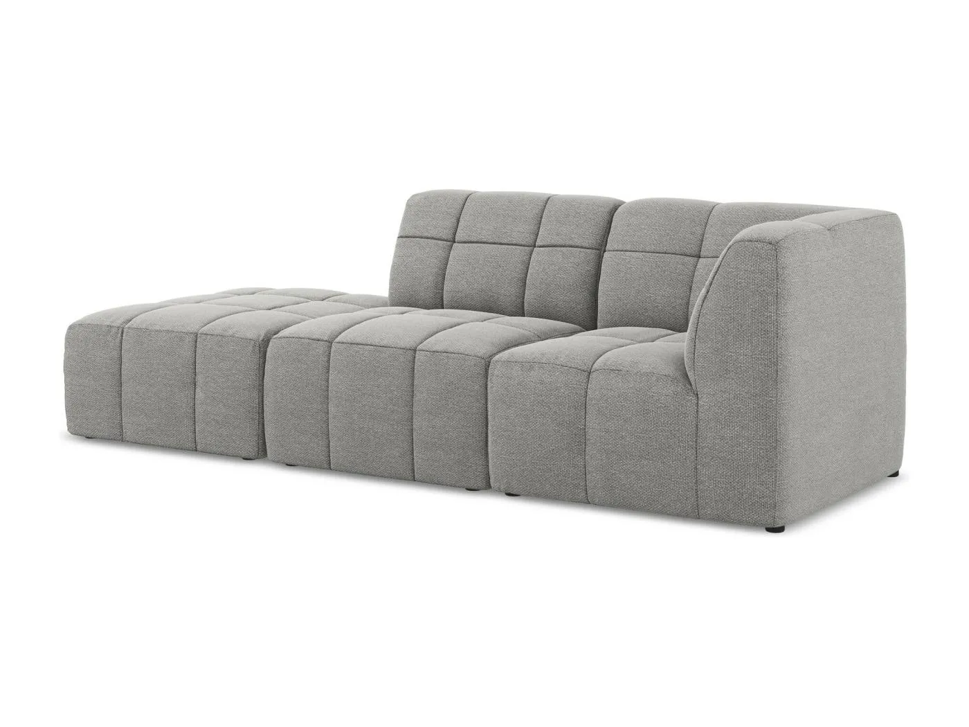 3-Sitzer Modulares Ecksofa - Ecke Links - Bouclé - Hellgrau - ALOHA