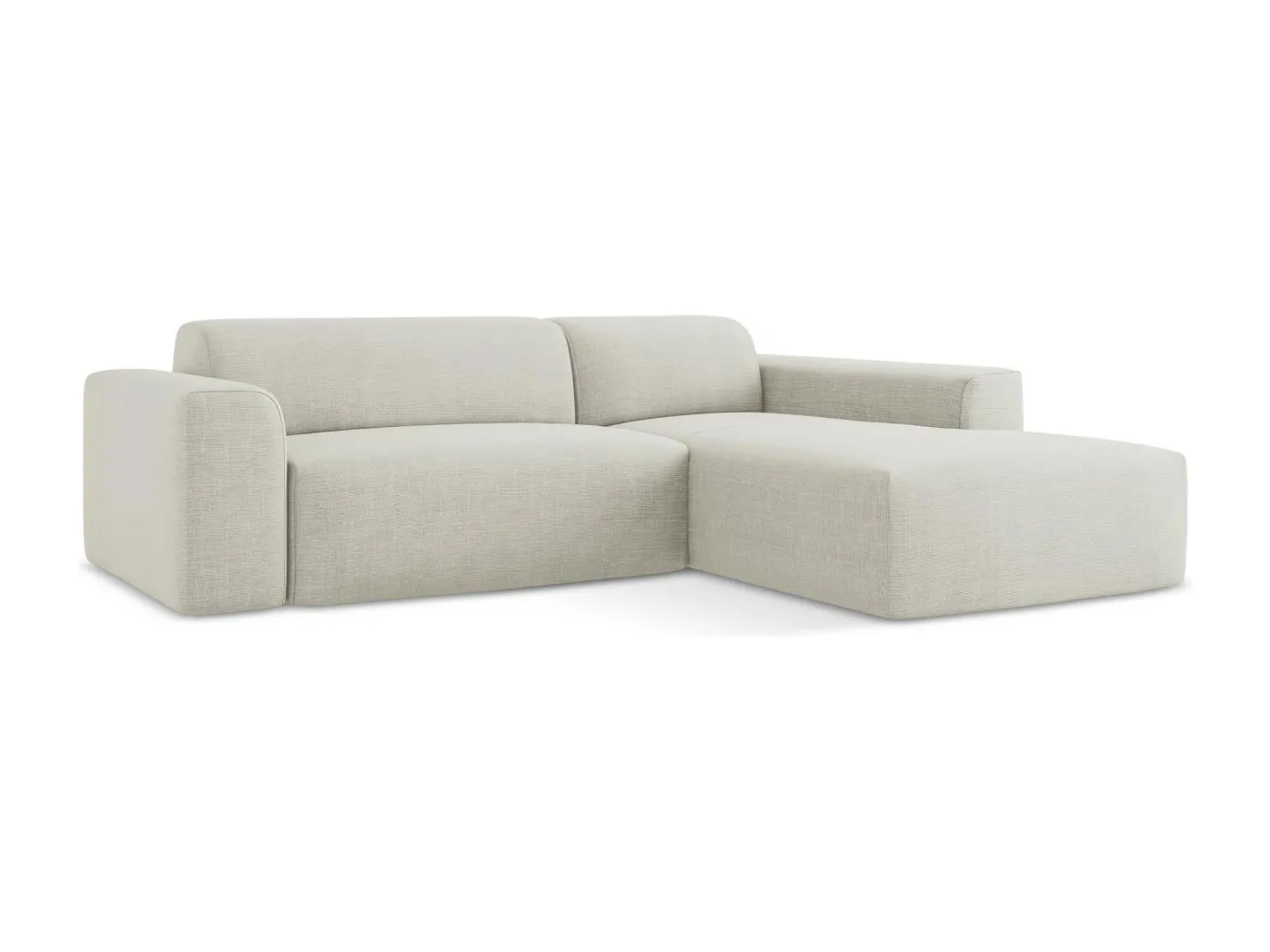 3-Sitzer Modulares Ecksofa - Ecke Rechts - Strukturstoff - Hell beige - KELI
