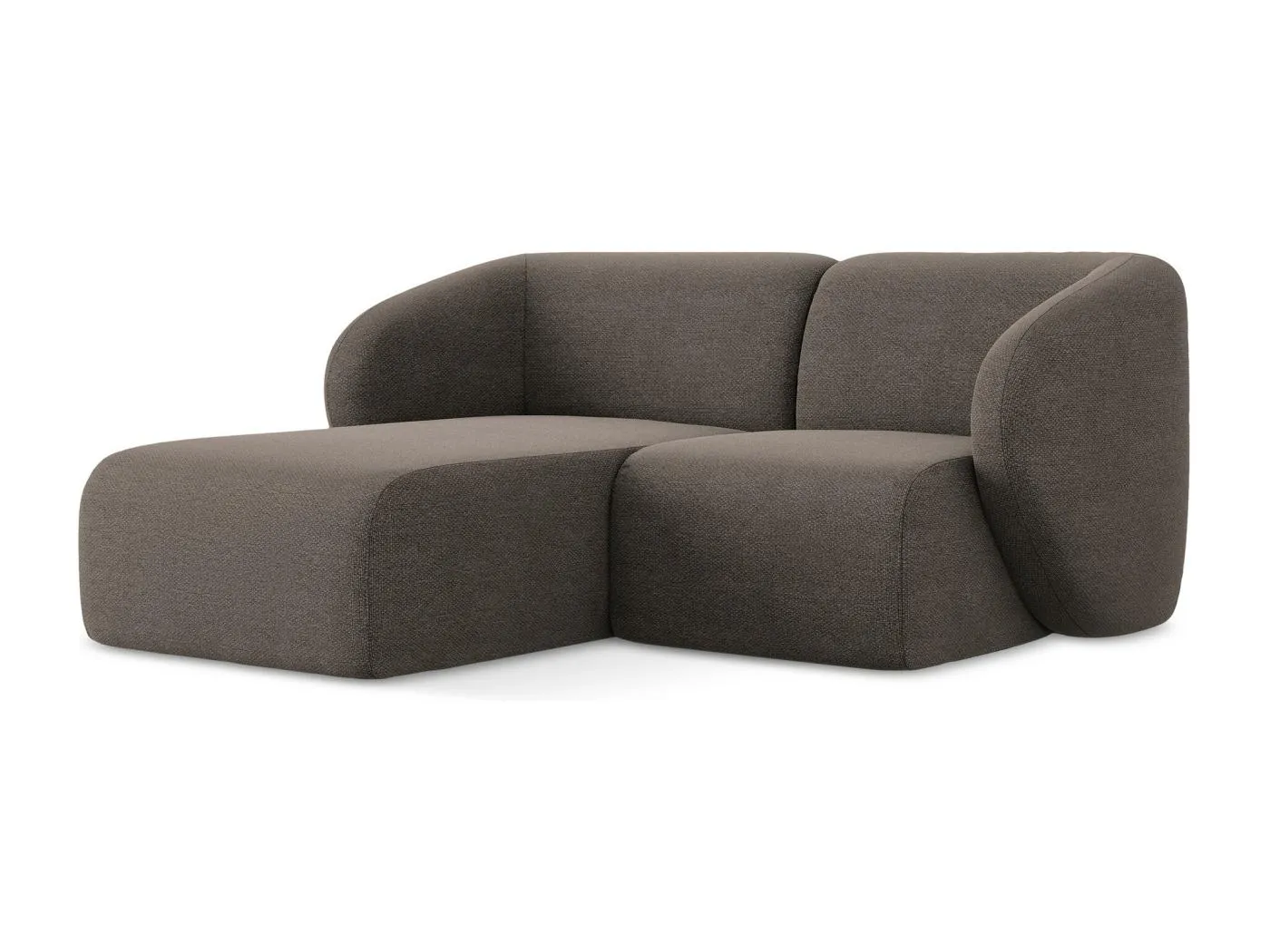 2,5-Sitzer Modulares Ecksofa - Ecke Links - Bouclé - Schokolade - LANI