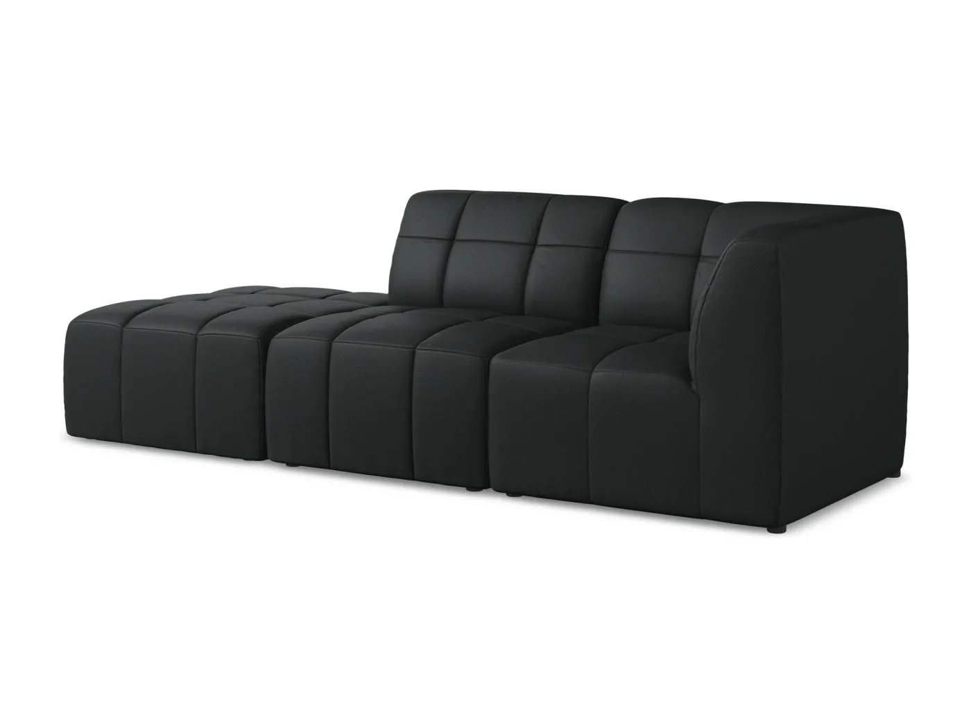 3-Sitzer Modulares Ecksofa - Ecke Links - Kunstleder - Schwarz - ALOHA