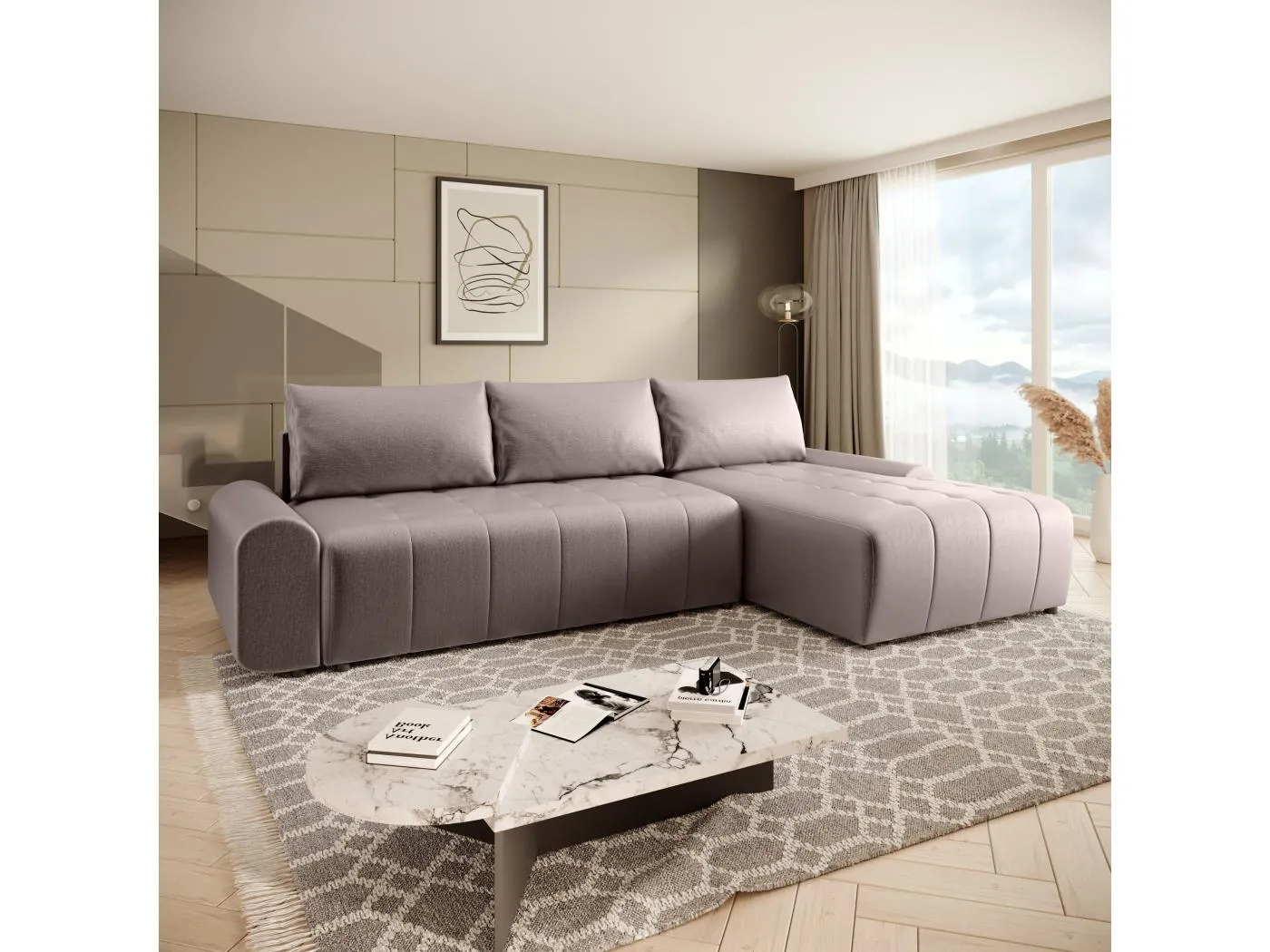 ECKSCHLAFSOFA Costa L Taupe rechts