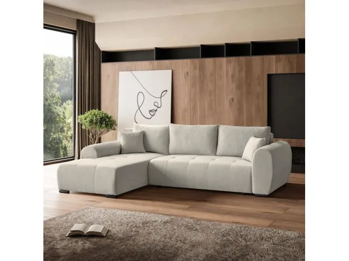 ECKSCHLAFSOFA Diana mt Bettkasten beige links