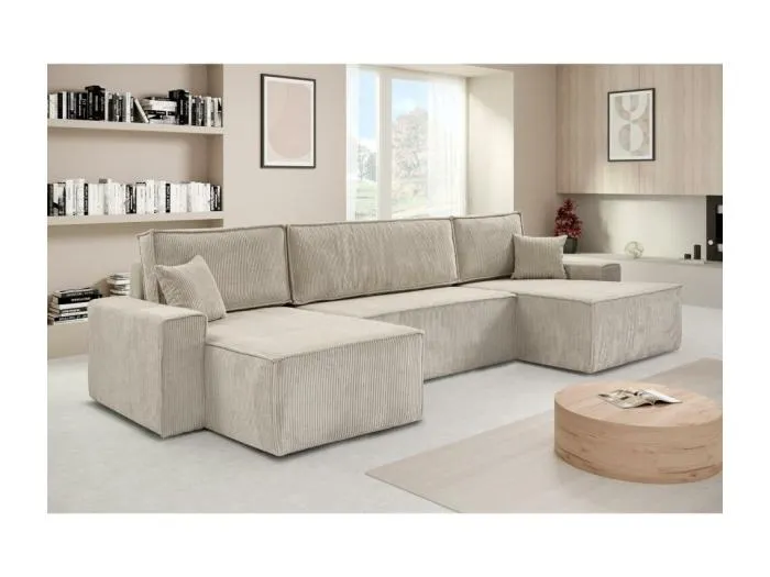 WOHNLANDSCHAFT Hektor U mit Schlaffunktion beige