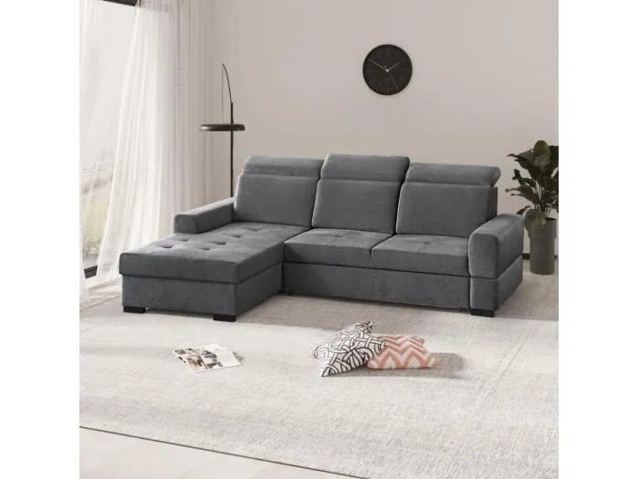 ECKSCHLAFSOFA Alex Mini grau links