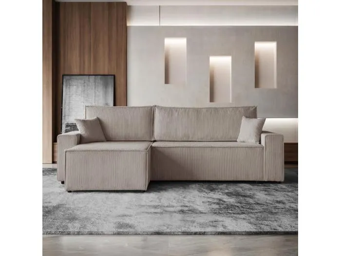 ECKSCHLAFSOFA mit Schlaffunktion Hektor cappuccino