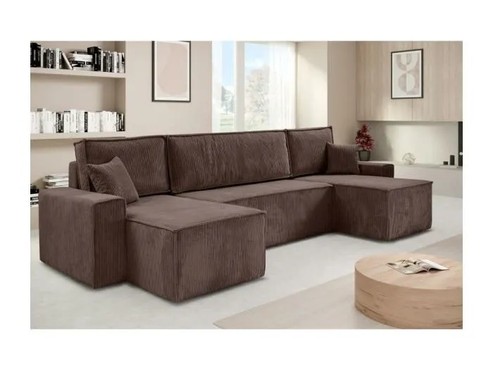 WOHNLANDSCHAFT Hektor U mit Schlaffunktion braun