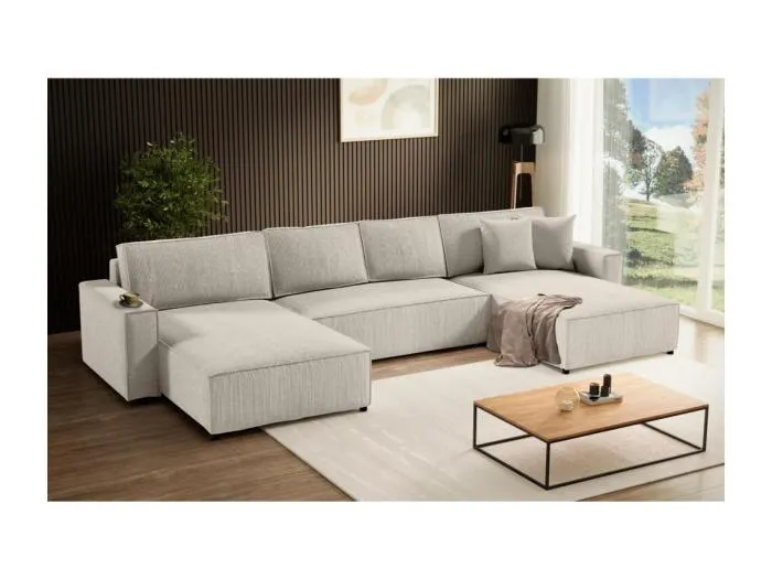 WOHNLANDSCHAFT Parys U mit Schlaffunktion creme