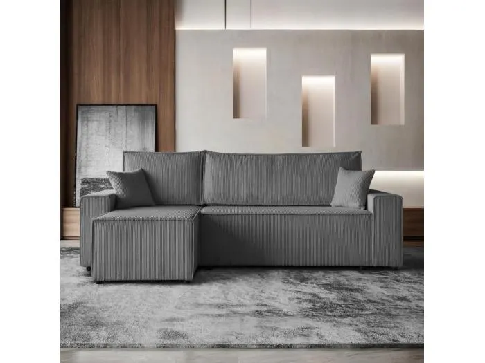 ECKSCHLAFSOFA mit Schlaffunktion Hektor grau