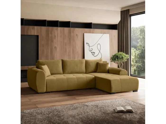 ECKSCHLAFSOFA Diana mt Bettkasten senfgelb rechts
