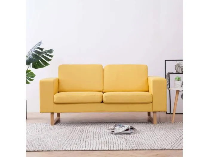 2-Sitzer-Sofa Stoff Gelb