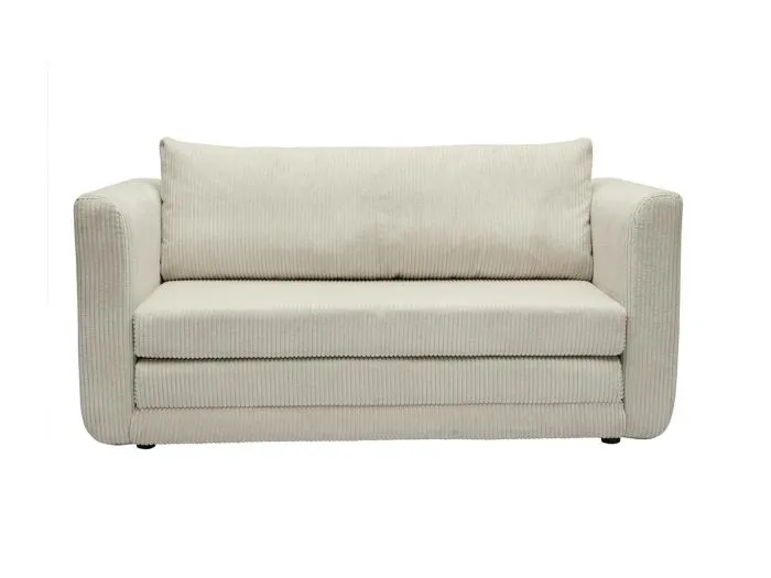 Zweisitzer-Schlafsofa aus beige-farbenem Cordstoff LEON