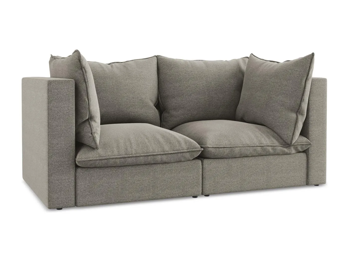 2-Sitzer Sofa - - Bouclé - Grau - MANAO