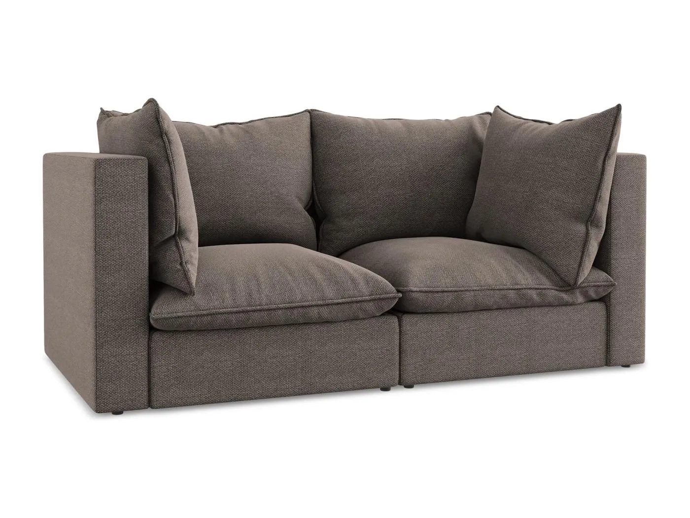 2-Sitzer Sofa - - Bouclé - Schokolade - MANAO