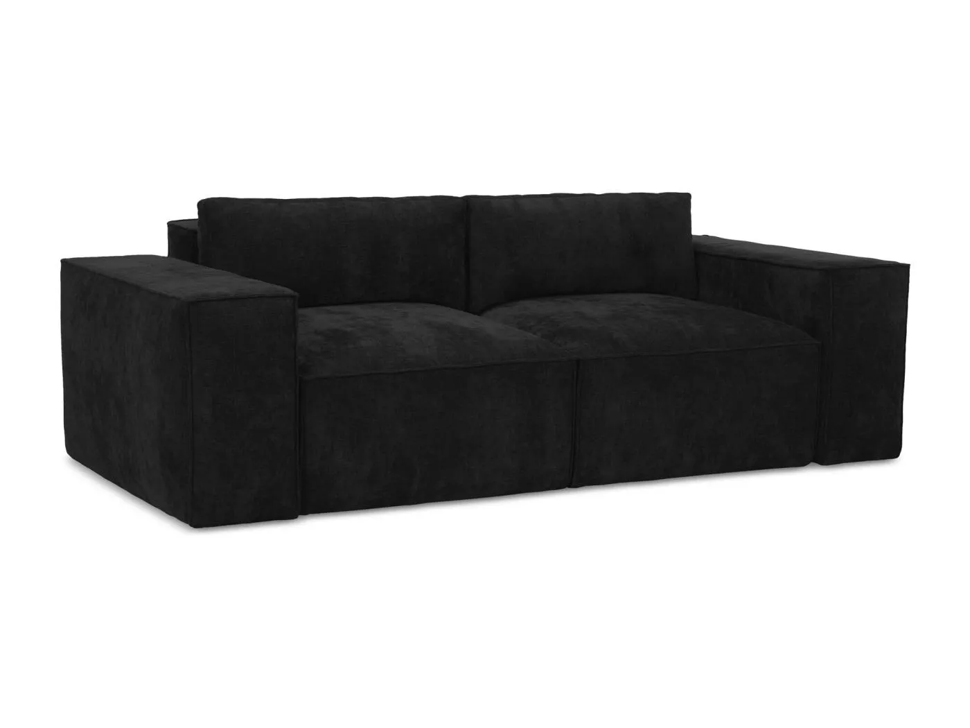 2-Sitzer Sofa mit Schlaffunktion - - Chenille - Schwarz - HANA