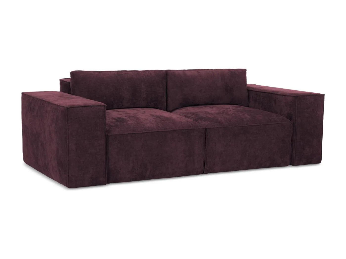 2-Sitzer Sofa mit Schlaffunktion - - Chenille - Rotwein - HANA