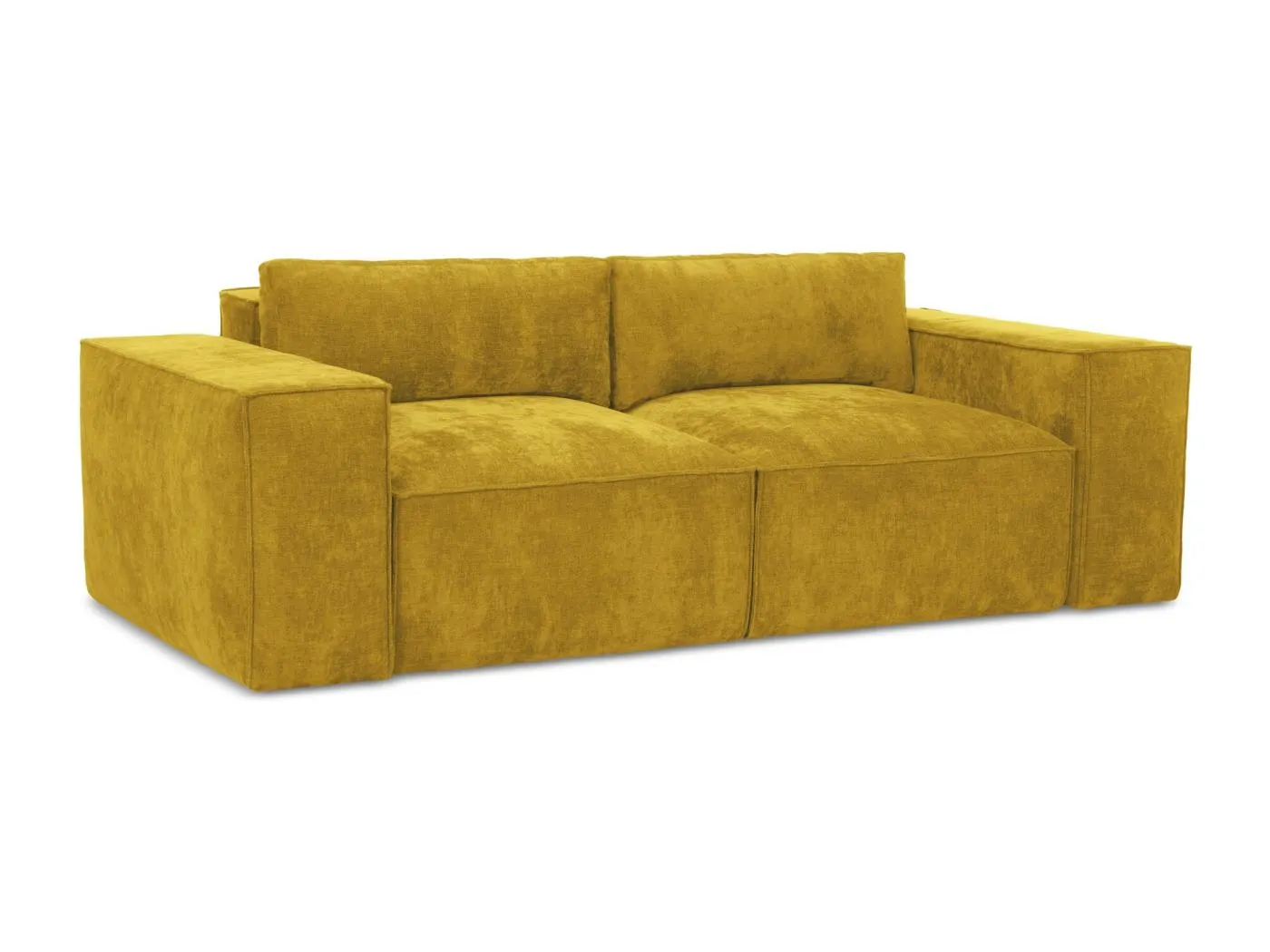 2-Sitzer Sofa mit Schlaffunktion - - Chenille - Senf - HANA