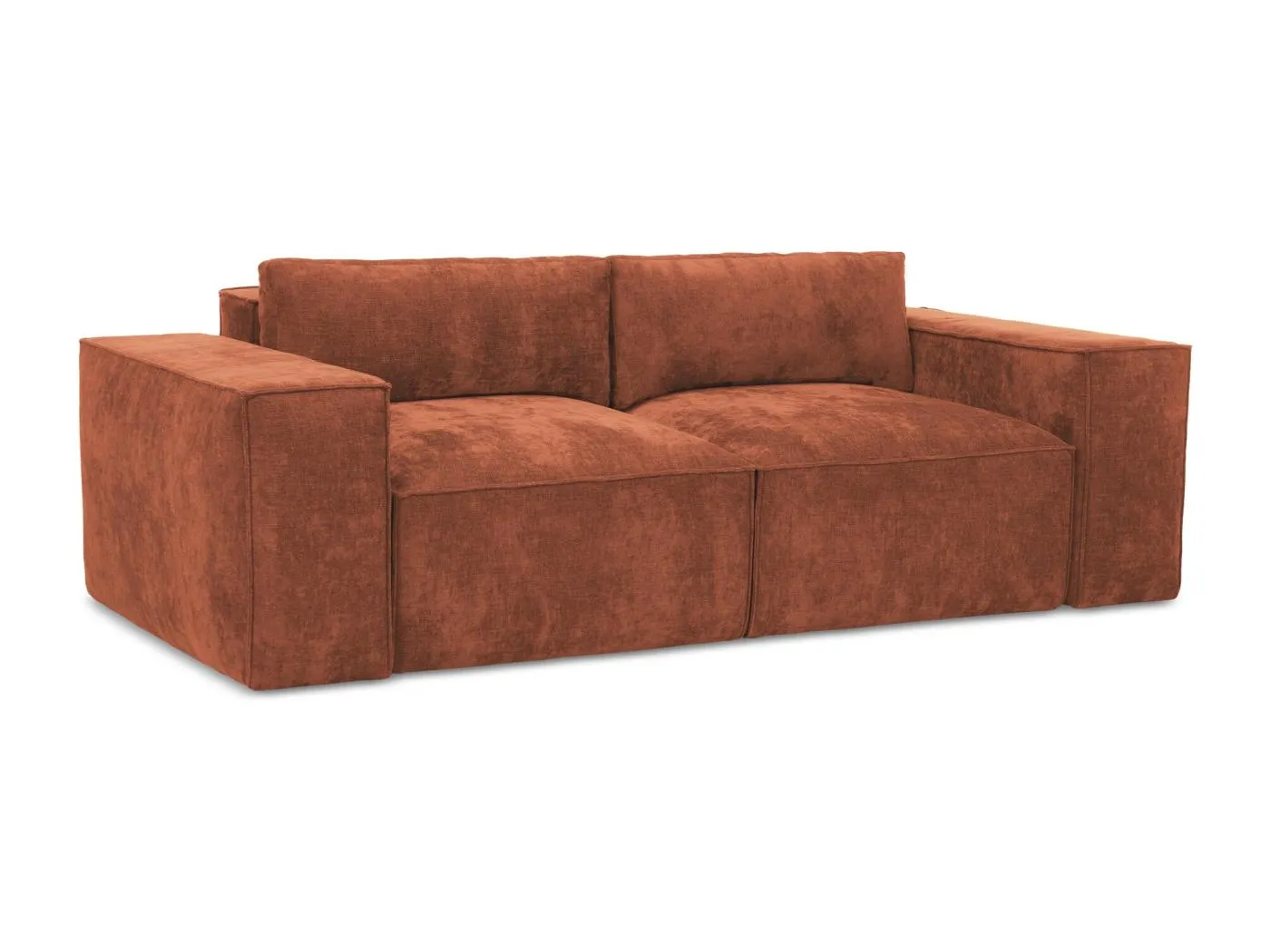 2-Sitzer Sofa mit Schlaffunktion - - Chenille - Terrakotta - HANA