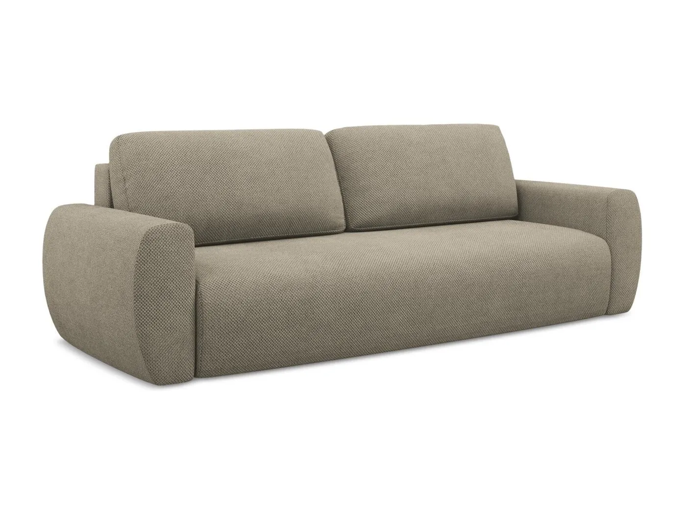 3-Sitzer Sofa mit Schlaffunktion - - Chenille - Dunkelbeige - ANELA