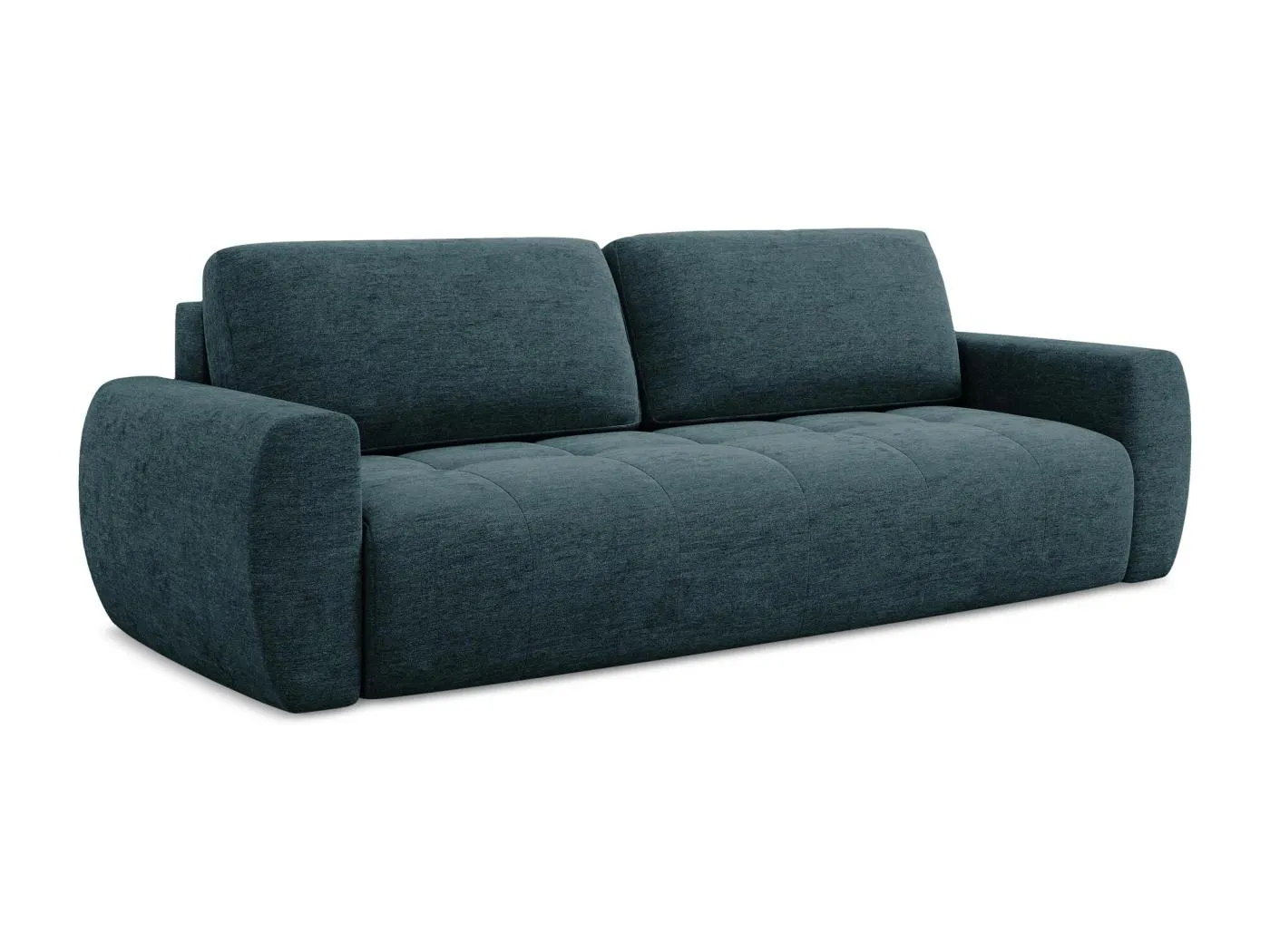 3-Sitzer Sofa mit Schlaffunktion - - Strukturstoff - Blau - KIWI