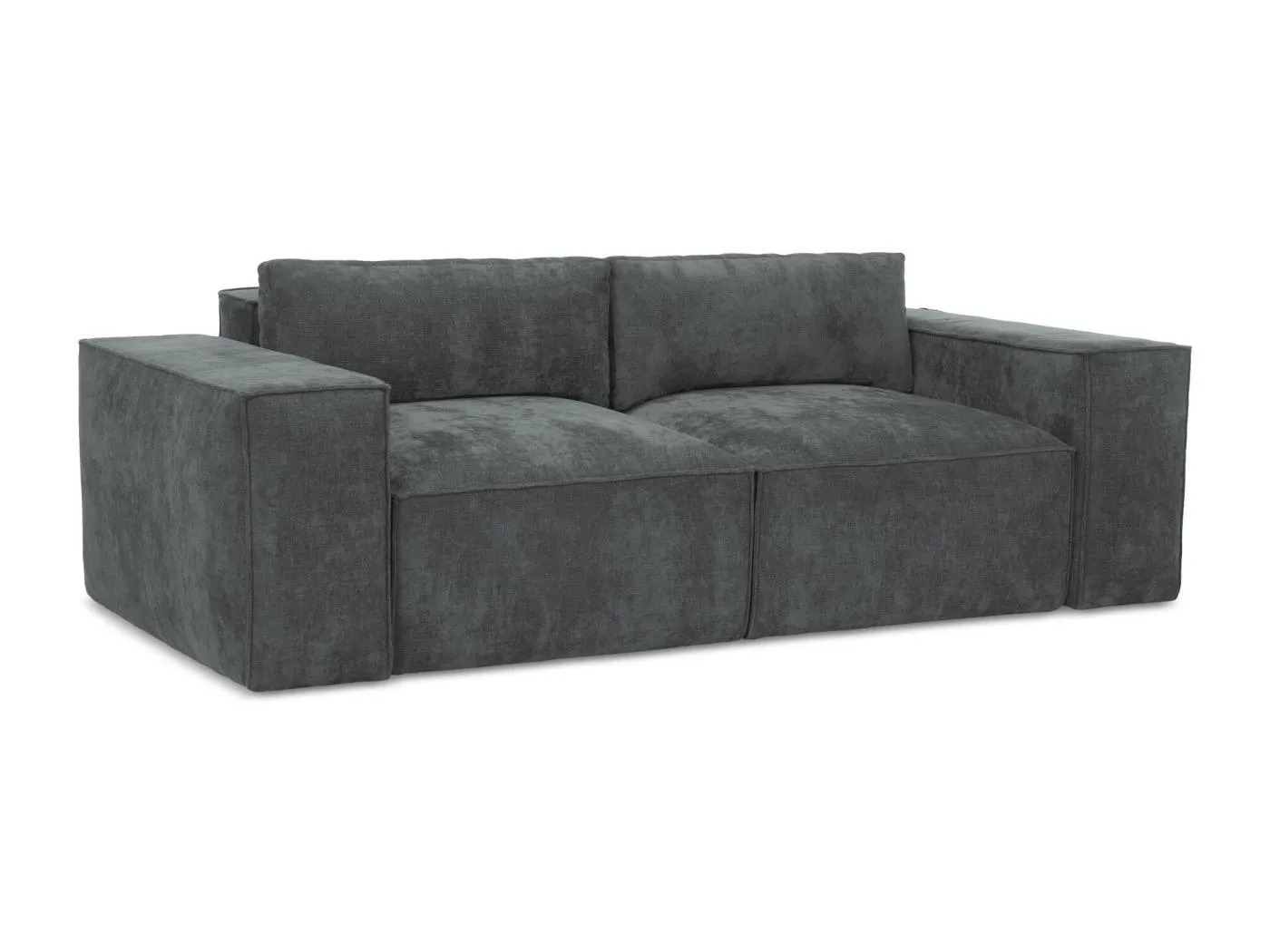 2-Sitzer Sofa mit Schlaffunktion - - Chenille - Graphit - HANA