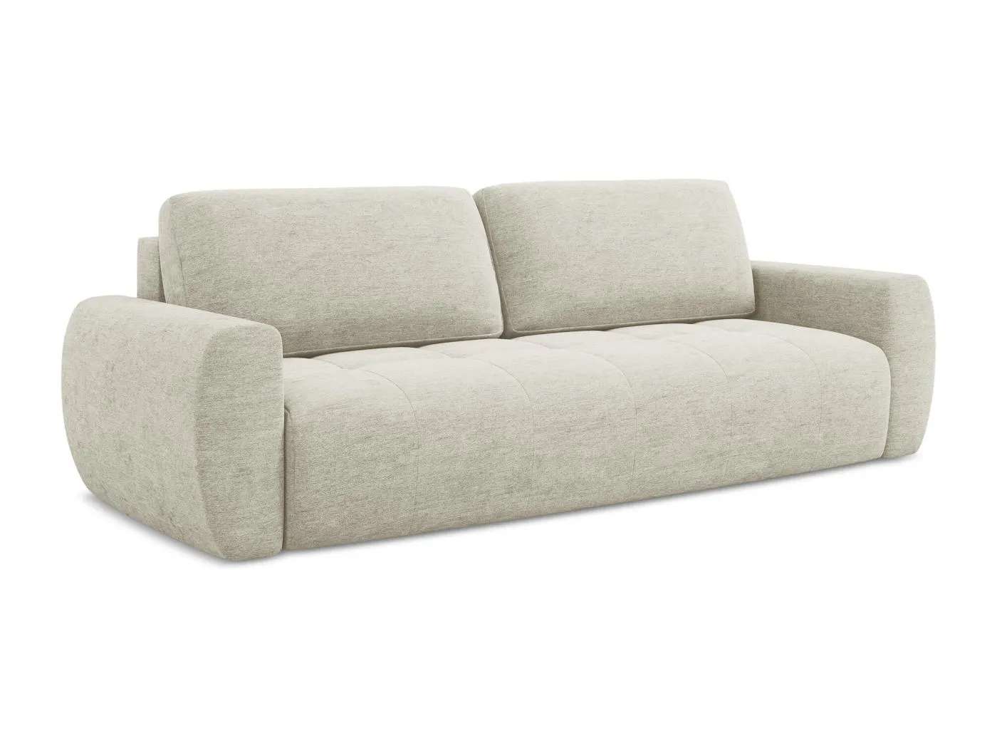 3-Sitzer Sofa mit Schlaffunktion - - Strukturstoff - Perle - KIWI