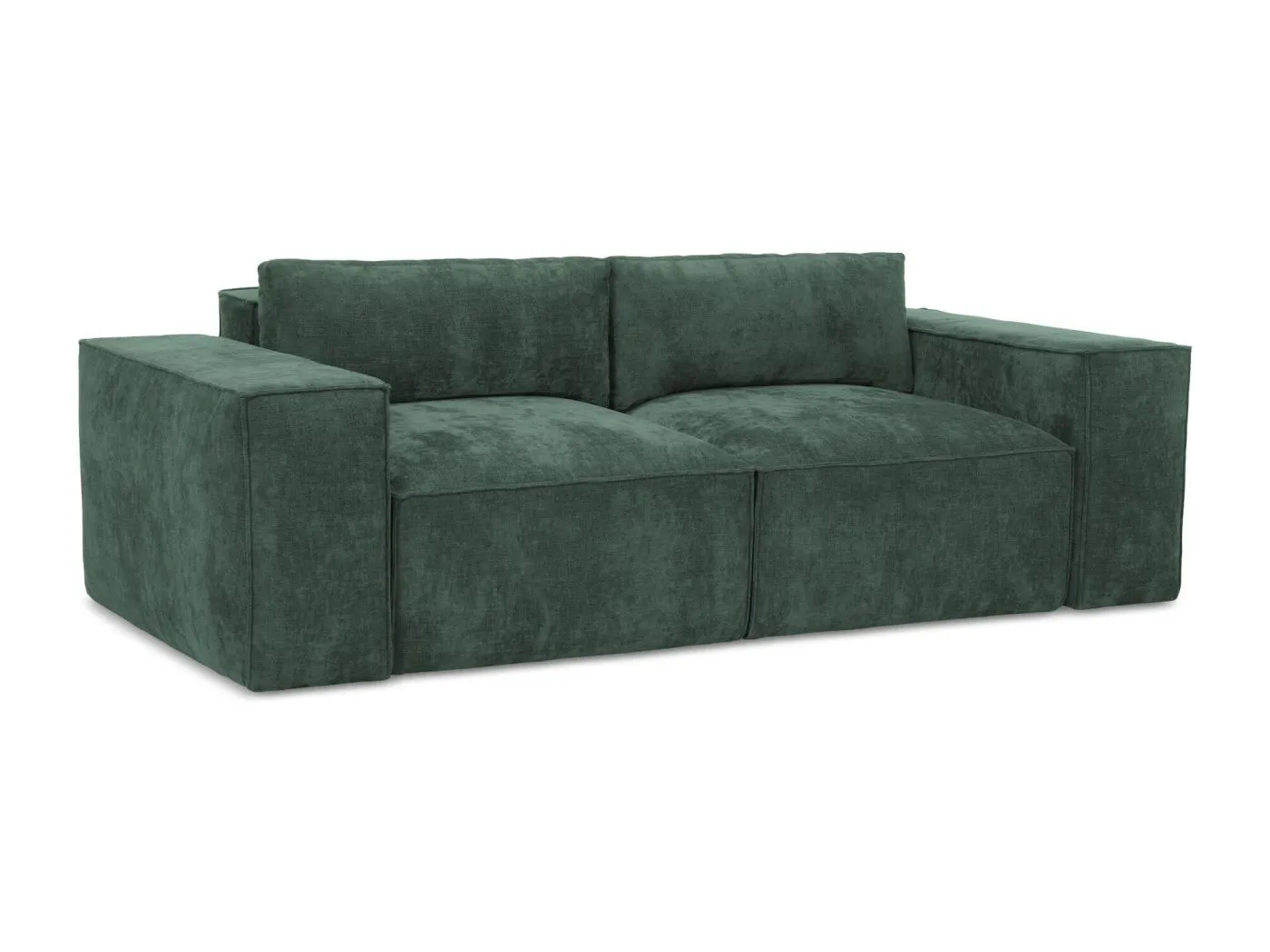 2-Sitzer Sofa mit Schlaffunktion - - Chenille - Grün - HANA