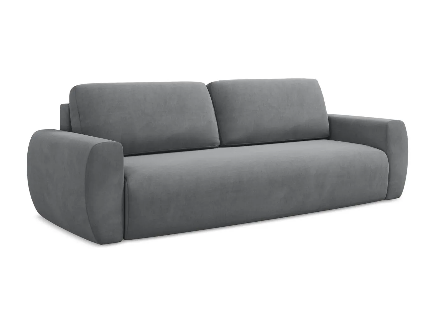 3-Sitzer Sofa mit Schlaffunktion - - Samt - Stahl - ANELA