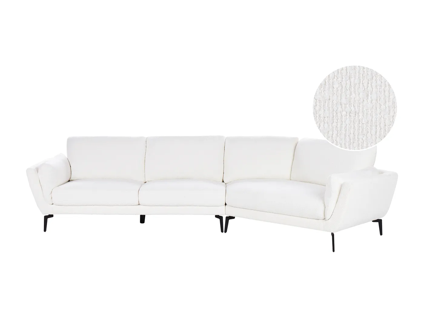Sofa KANSSELI Bouclé Weiss 3-Sitzer