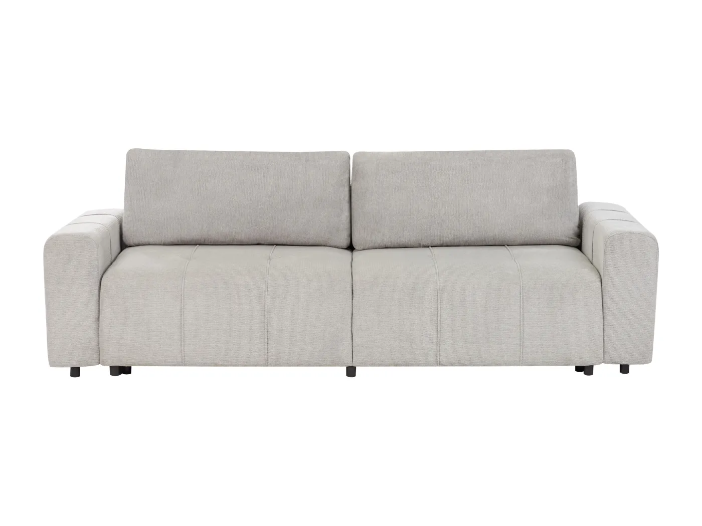 Sofa Stoff hell grau 3-Sitzer gepolstert mit Schlaffunktion und Stauraum Innvik