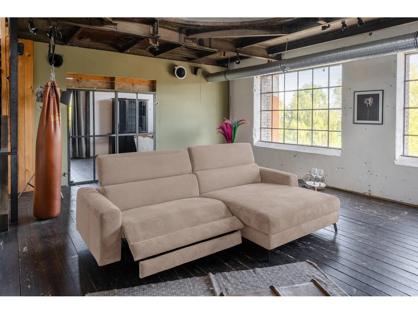 Ecksofa - Taupe Cord - LAISKA