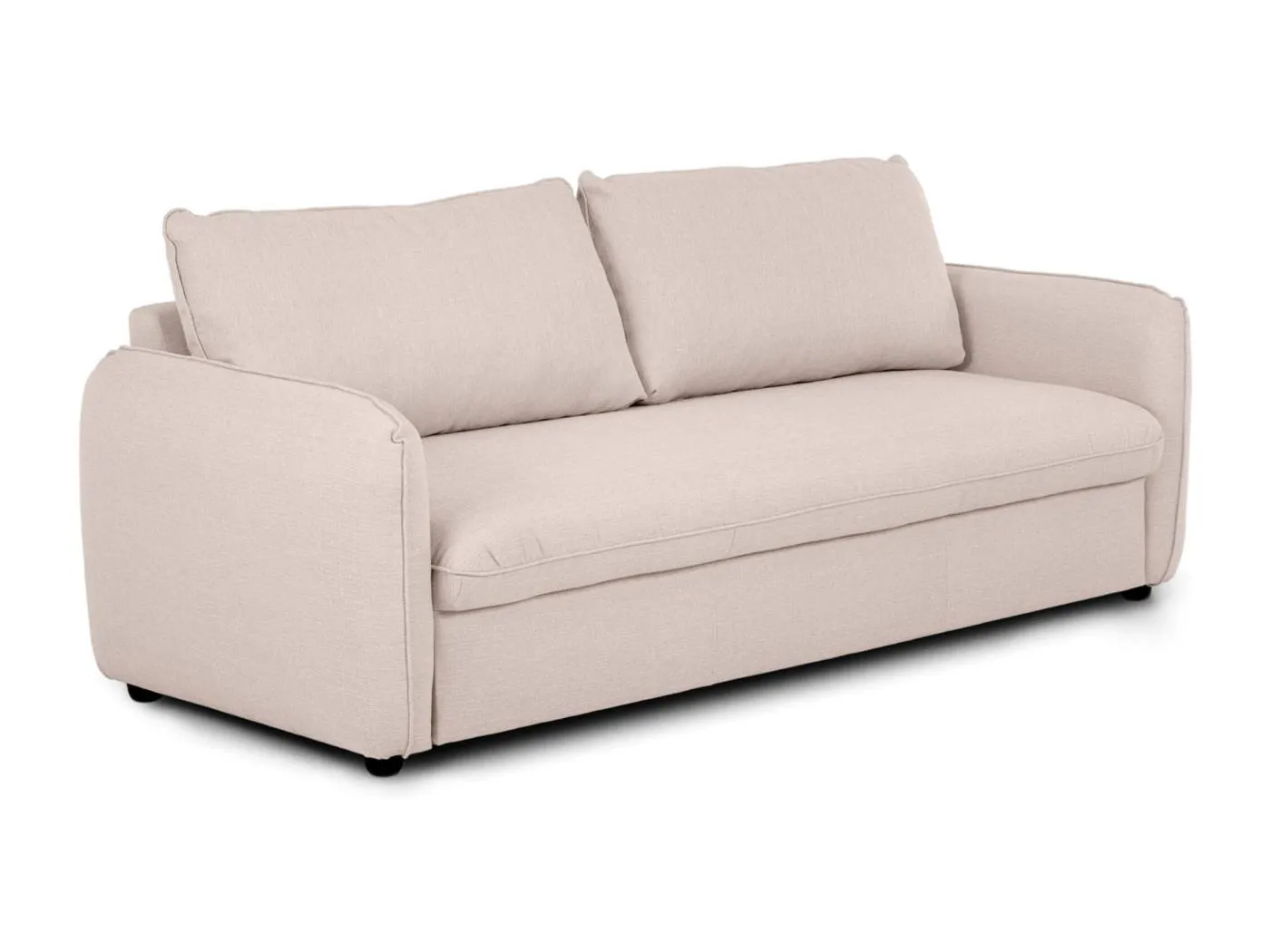 3-Sitzer Schlafsofa - EasyBed System schwarzem beige