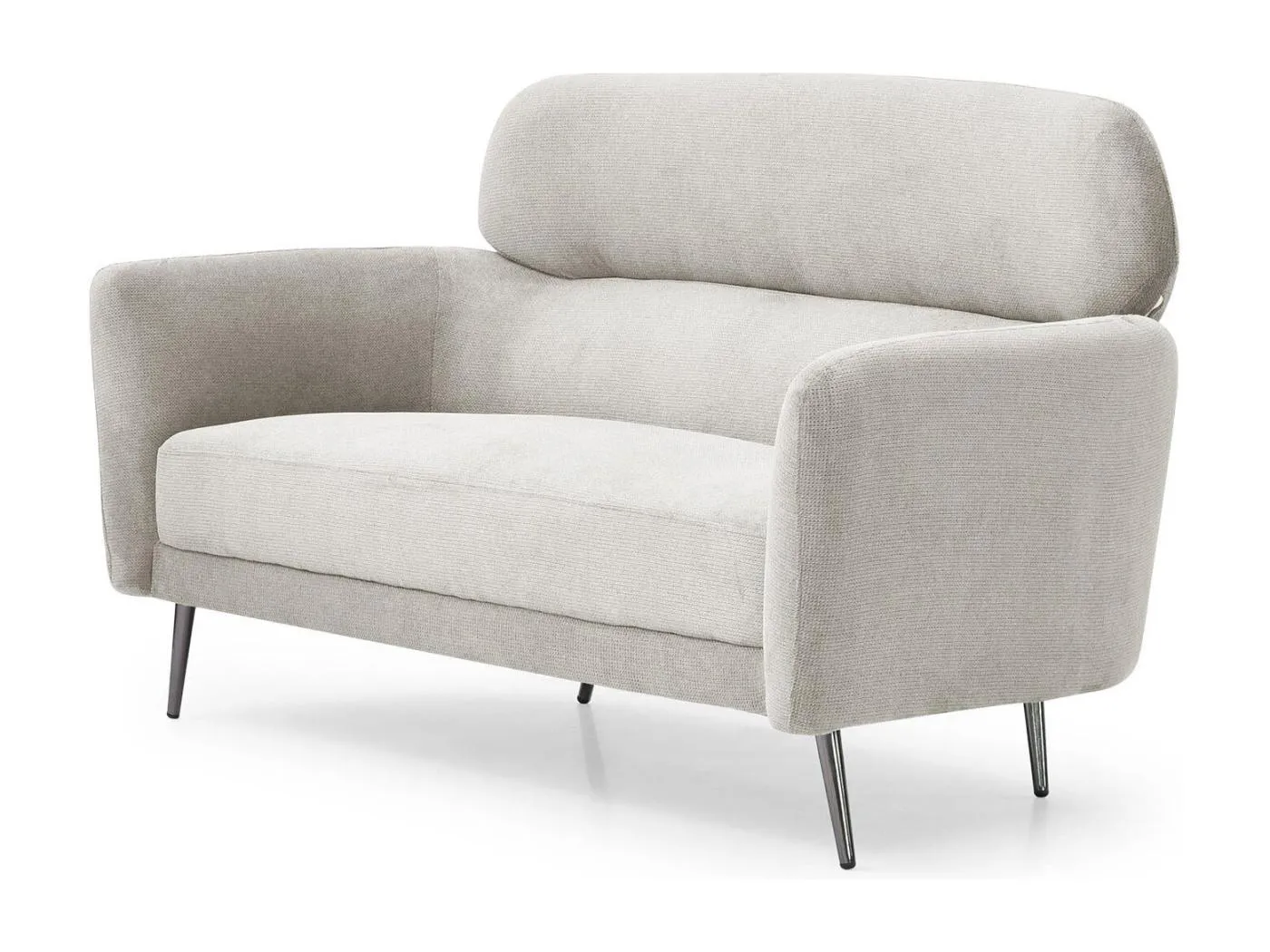 Canapé 2 places moderne avec haut dossier Damigal Tissu doux Beige