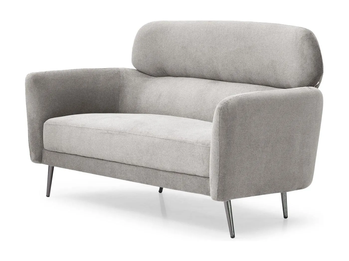 Canapé 2 places moderne avec haut dossier Damigal Tissu doux Gris