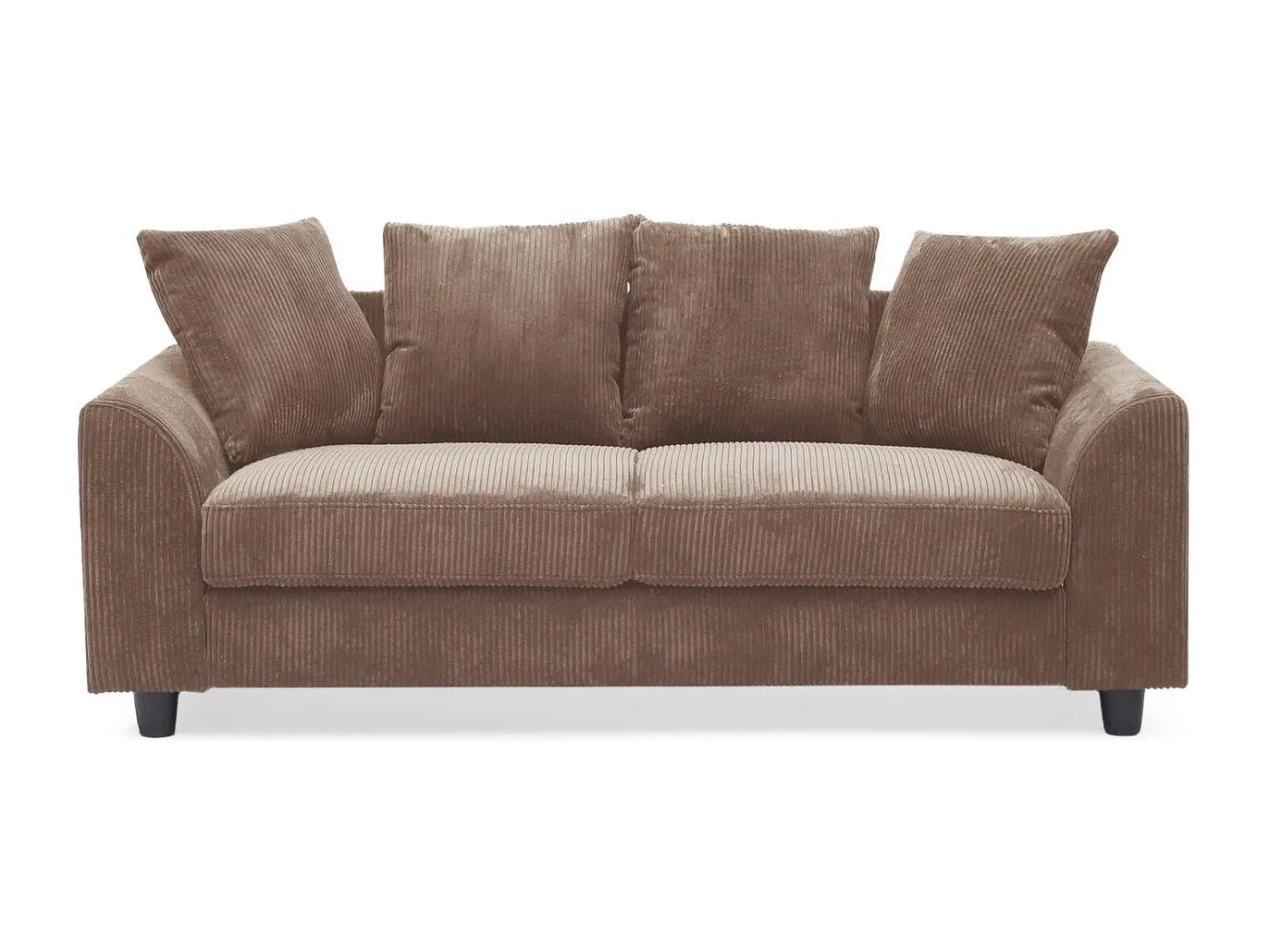 Canapé contemporain 3 places Mozart Velours côtelé Marron