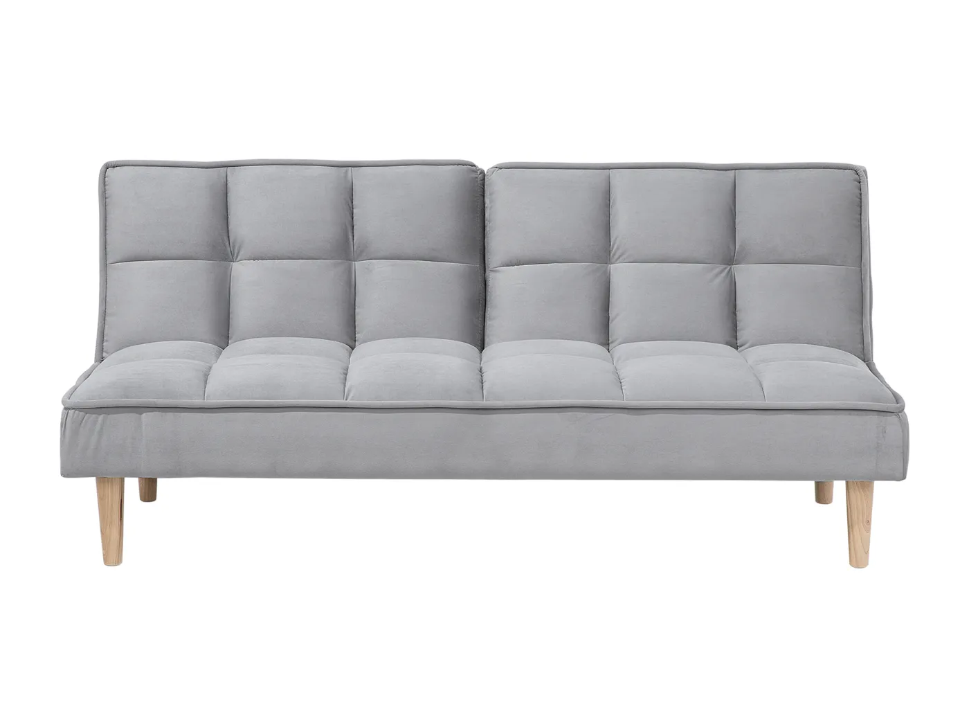 3-Sitzer Schlafsofa Stoffbezug hellgrau gesteppt Sofa mit Schlaffunktion Siljan