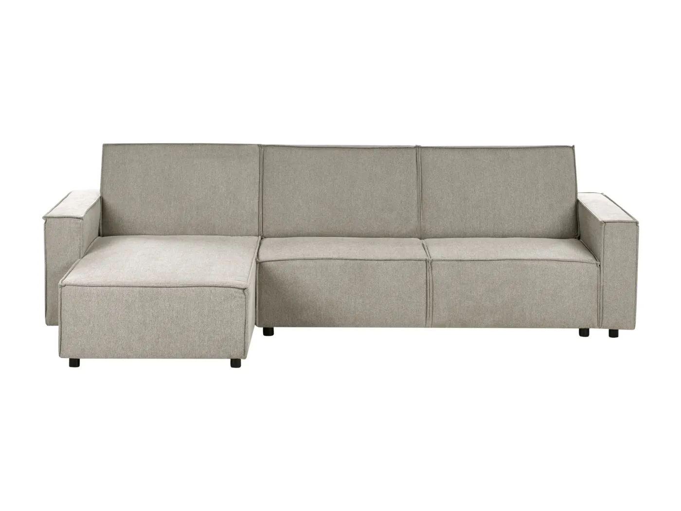3-Sitzer Ecksofa rechts L-förmig Stoff beige mit Schlaffunktion Romedal II