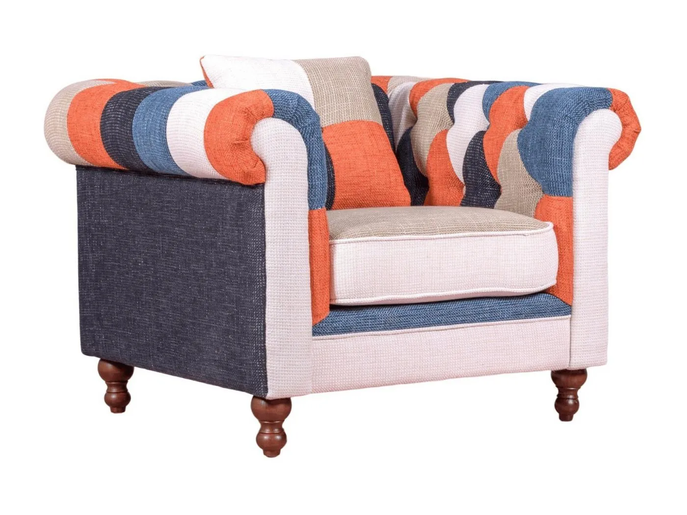 1-Sitzer-Sofa mit Patchwork-Polsterung - Chesterfield - Patchwork