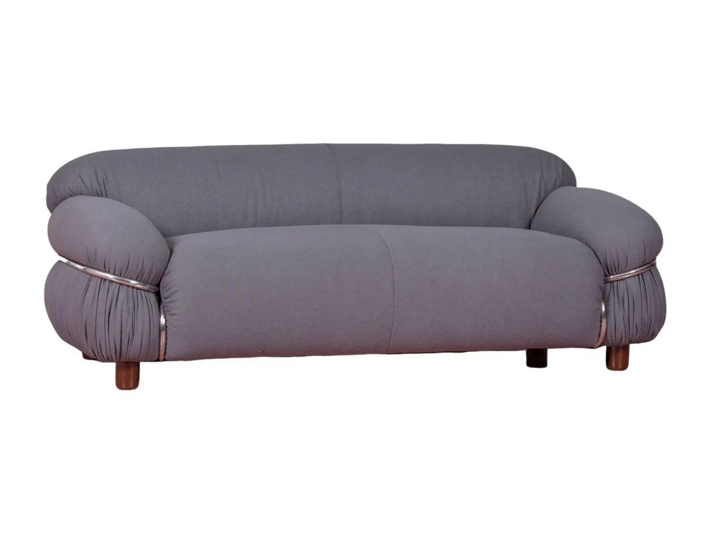 Zweisitzer-Sofa, gepolstert mit Sherpa-Stoff - Olympia - Grau