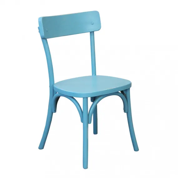 Blaue Holzstuhl POLLY für Wohnzimmer