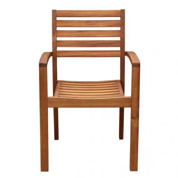 Stapelbarer Holzstuhl mit Armlehnen MINERVA